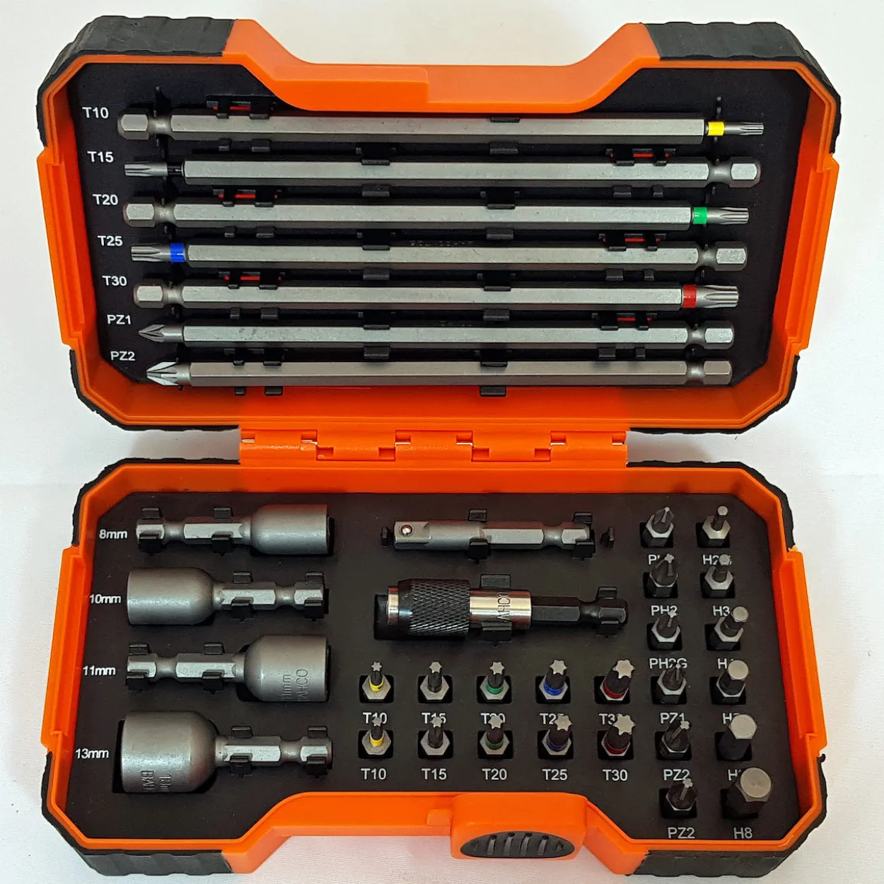 Bahco bits-sett 1/4" 35d fargekode