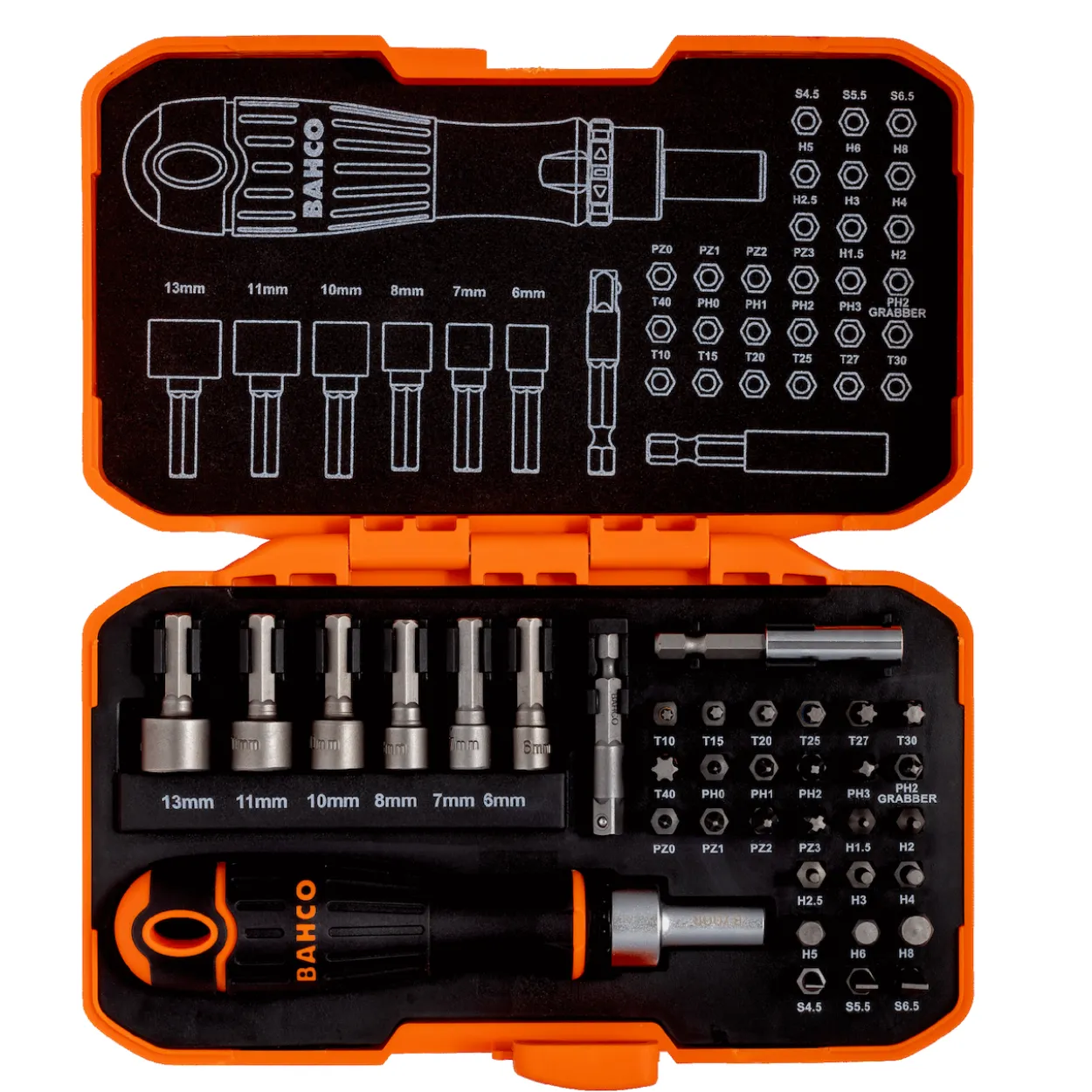 Bahco x36 bit set with ratchet holde