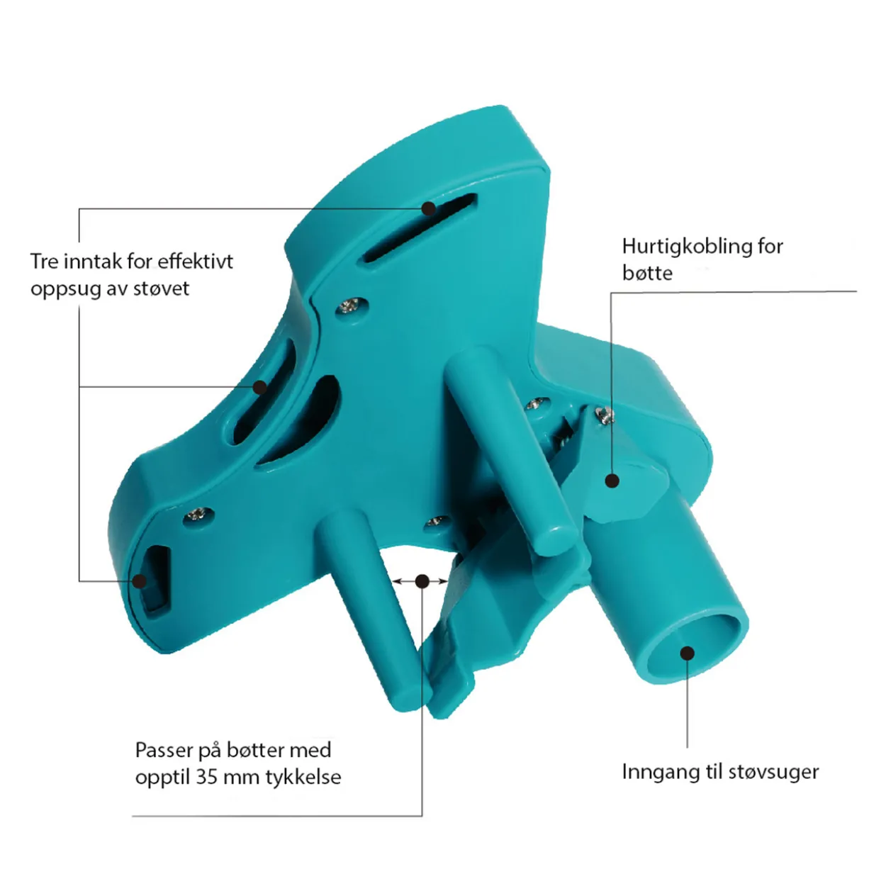Bihui støvsuger adapter for bøtte
