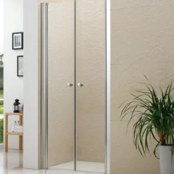 Celeste dobbel nisjedør 5mm 85-90x190 cm m/ sikkerhetsfolie, krom