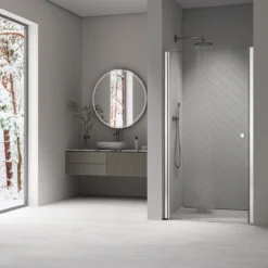 Celeste enkel nisjedør 5mm 85-90x190 cm m/ sikkerhetsfolie, krom