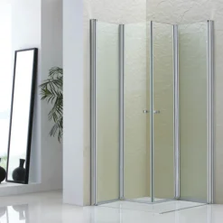 Celeste mh200 leddet dusjdør 90x190cm høyre krom m/sikkerhetsfolie