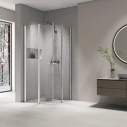 Celeste mh200 leddet dusjdør 80x190cm høyre krom m/sikkerhetsfolie