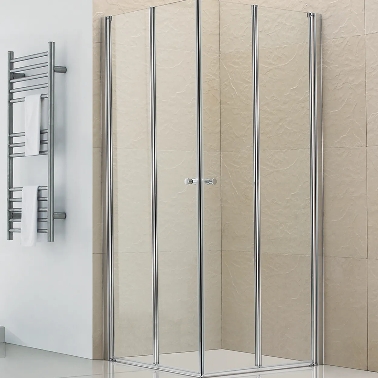 Celeste mh200 leddet dusjdør 80x190cm høyre krom m/sikkerhetsfolie