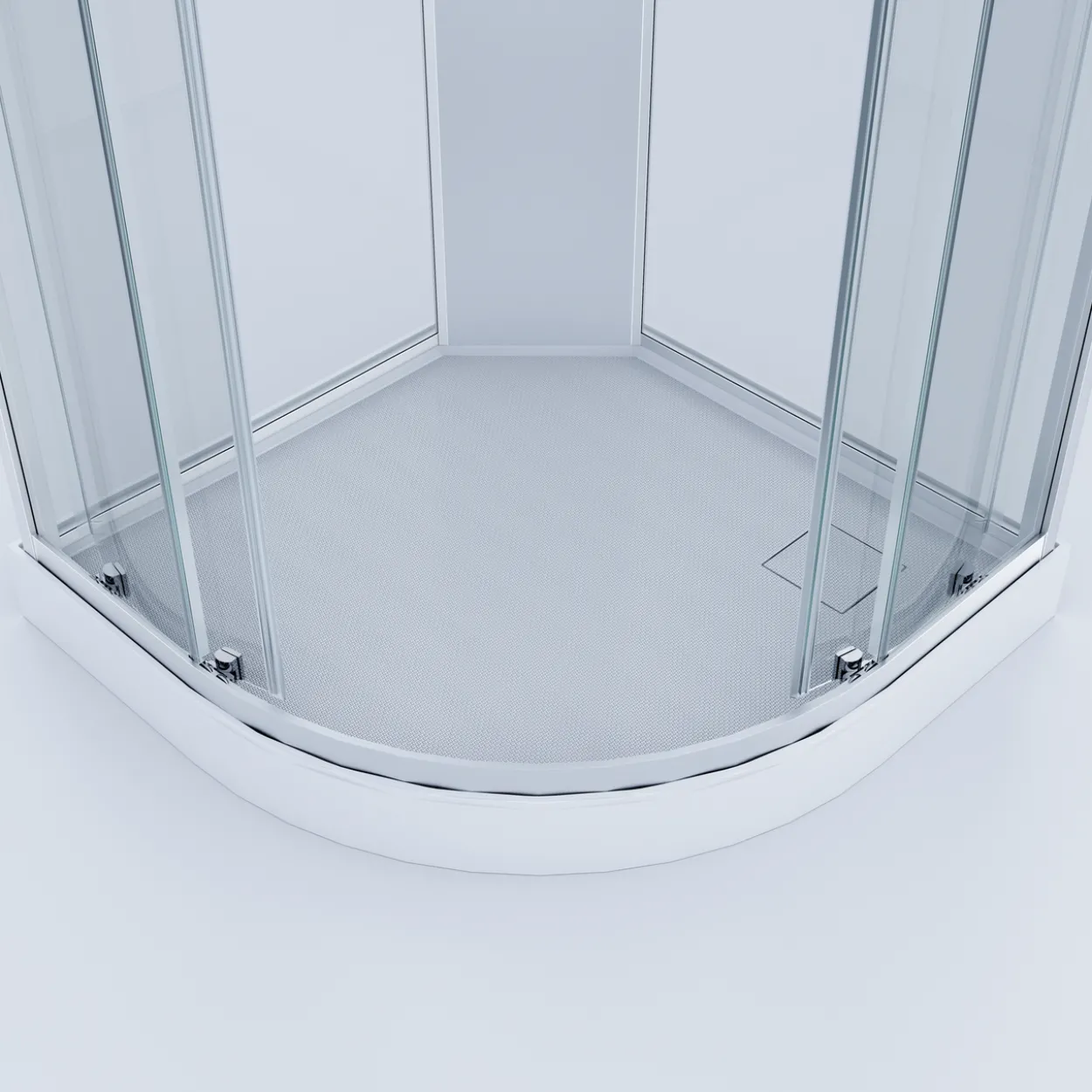 Celeste novara buet dusjkabinett 90x90x206 cm m/sikkerhetsfolie krom