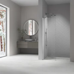 Celeste sidevegg til nisjedør 30x190 cm 5mm m/ sikkerhetsfolie, krom