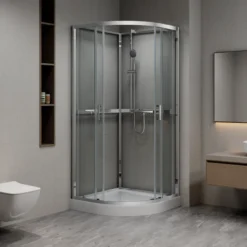Celeste trento buet dusjkabinett 90x90x208 cm m/sikkerhetsfolie krom
