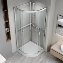 Celeste trento buet dusjkabinett 90x90x208 cm m/sikkerhetsfolie krom