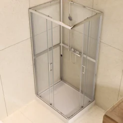 Celeste trento rett dusjkabinett 70x90x208 cm m/sikkerhetsfolie krom