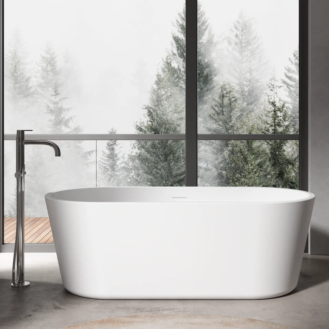 Celeste treviso badekar 167x79 matt hvit
