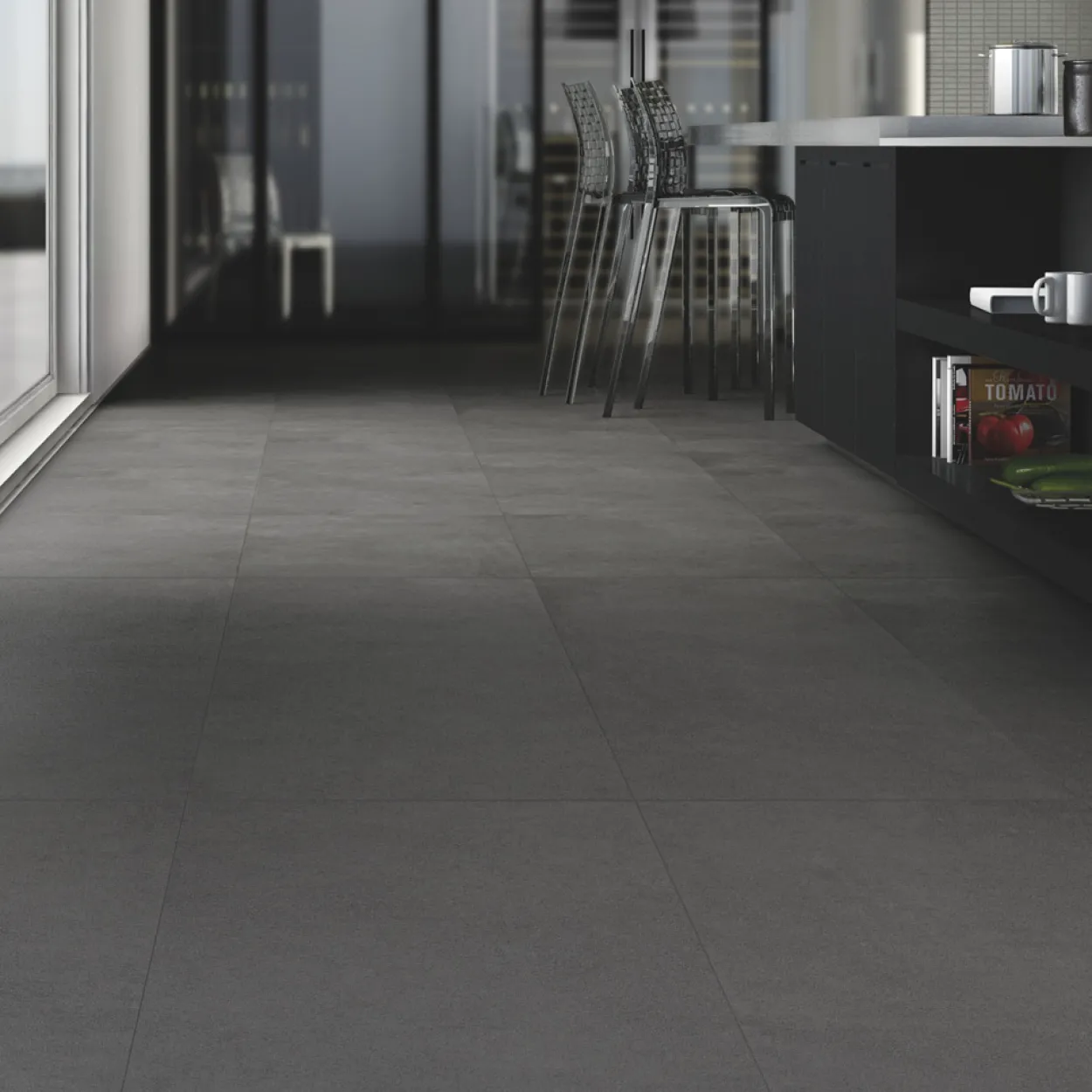 Cemento rasato antracite 60x120 9mm