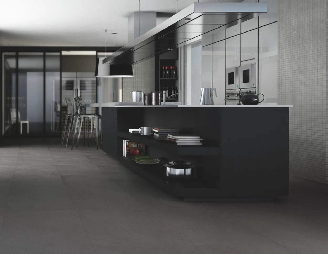 Cemento rasato antracite 60x120 9mm