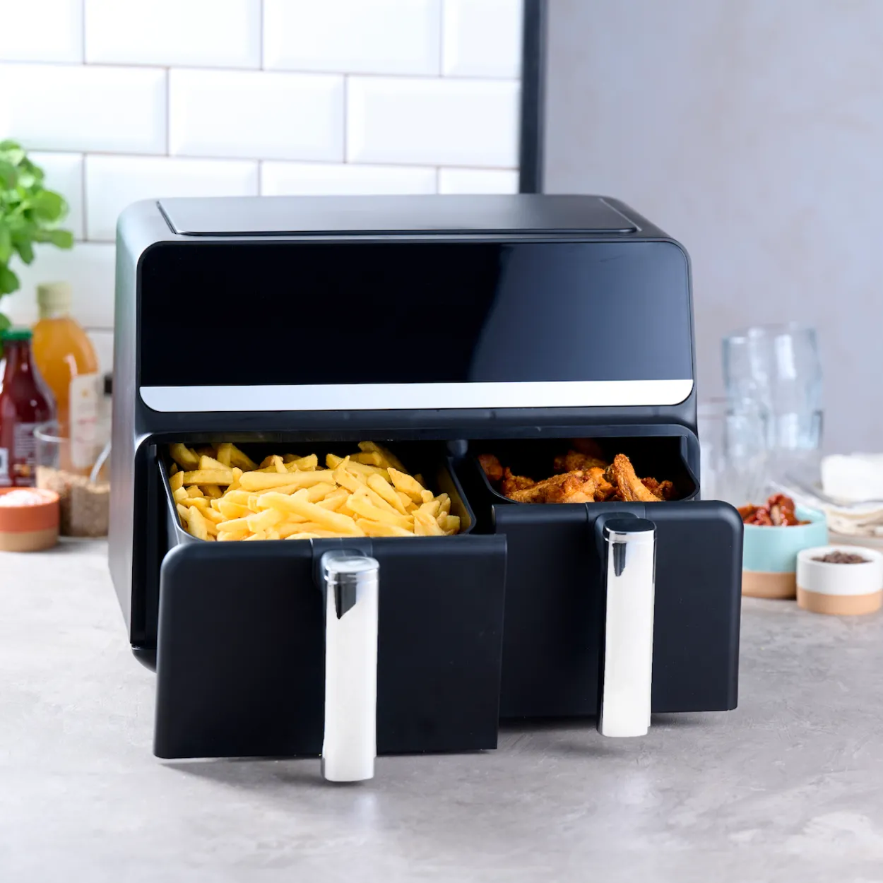 Day airfryer dobbel 2200w sort/stål