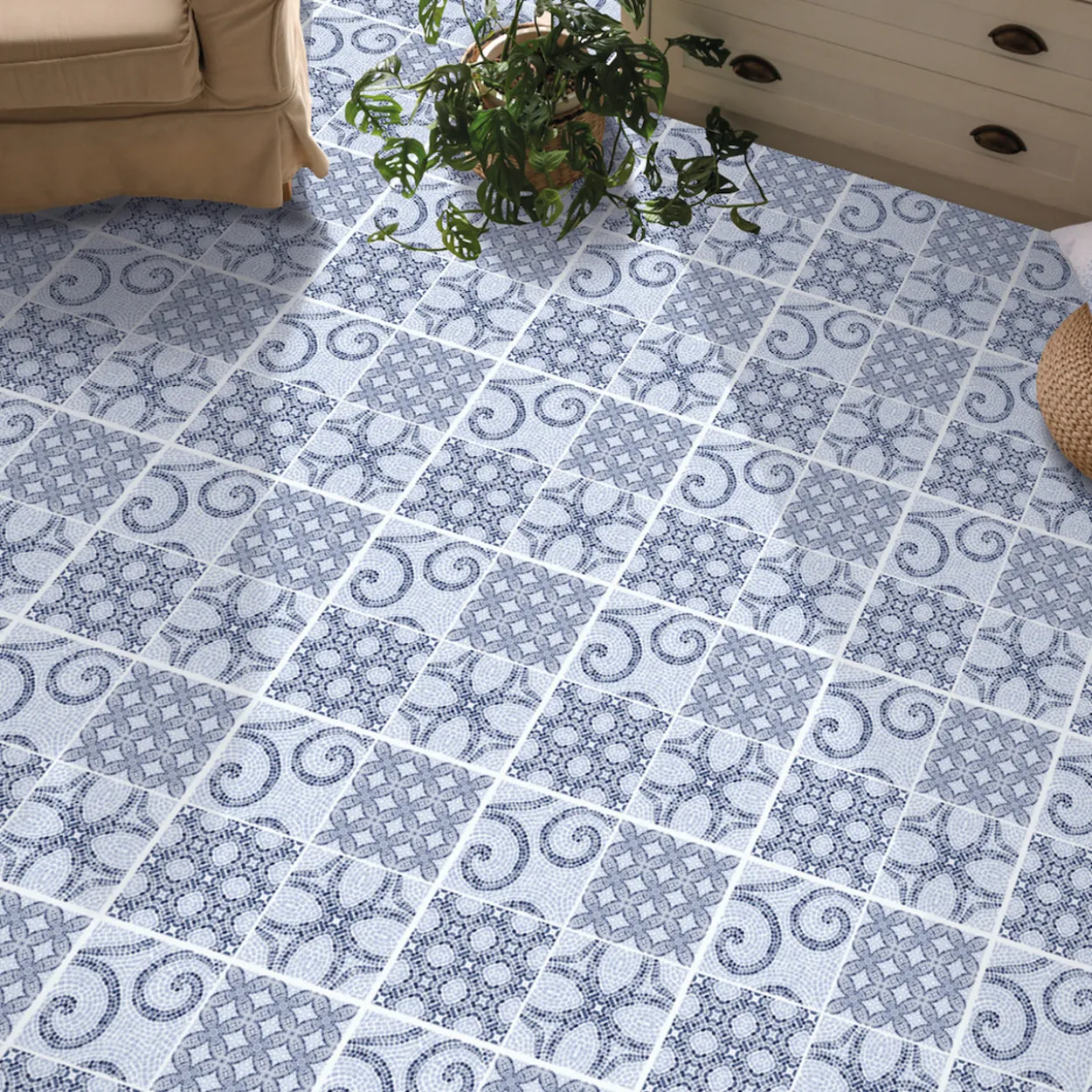 D-c-fix classic selvklebende gulvfliser roman mosaic