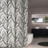 Debel dusjforheng tree 180x230 hvit/sort