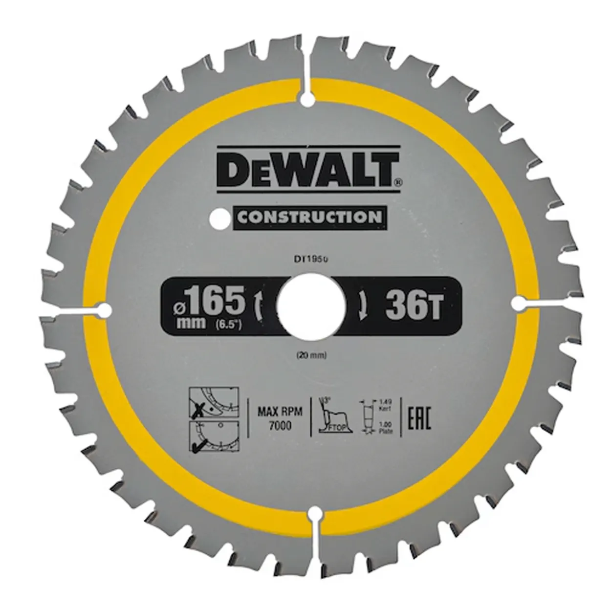 Dewalt sagblad oppladbar 165x20x36t dt1950