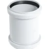 Dobbeltmuffe 50mm pp hvit
