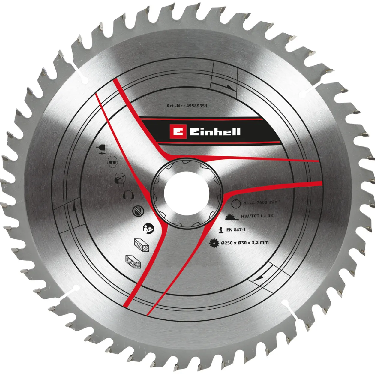 Einhell sirkesagblad tct ø250x30 mm t48