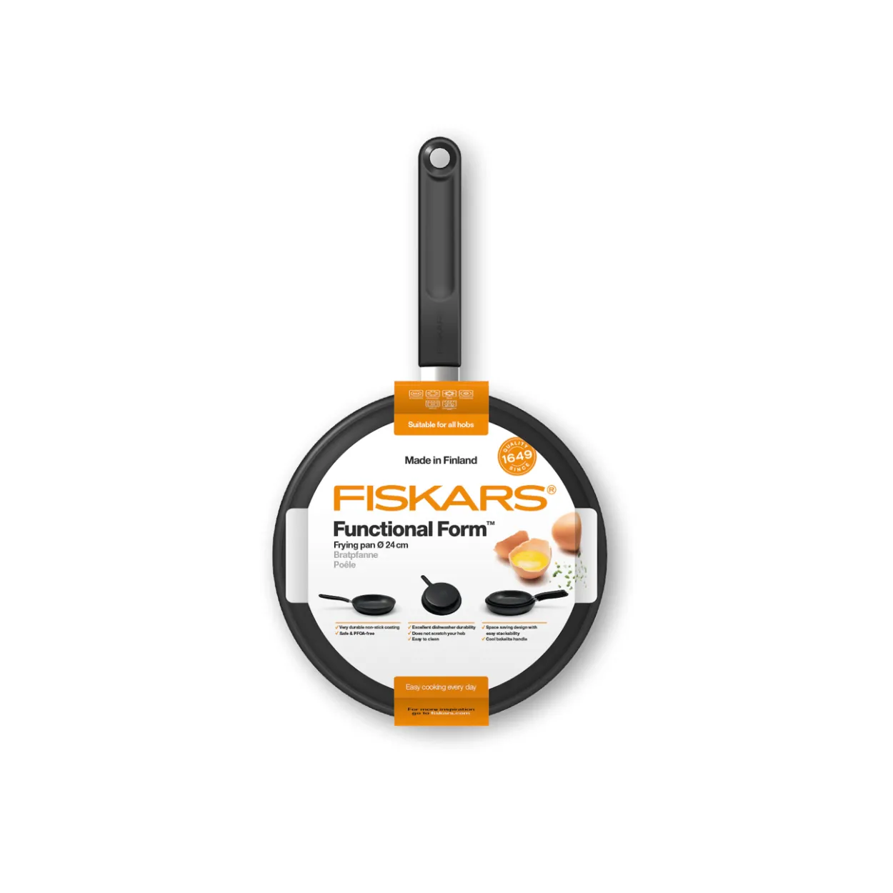 Fiskars functional form stekepanne 24 cm, keramisk