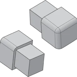 Genesis hjørnestykke utv. 12mm blank alu ecg 122.91 (til tdg)