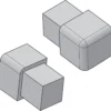 Genesis utvendige hjørnestykker 8 mm 4pk. blank alu firkant