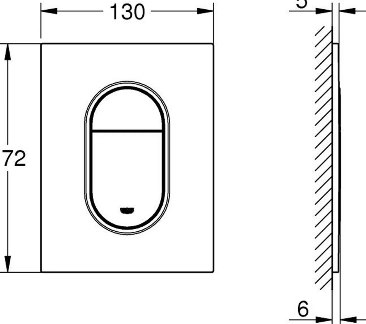 Grohe arena cosmopolitan s trykkplate matt krom