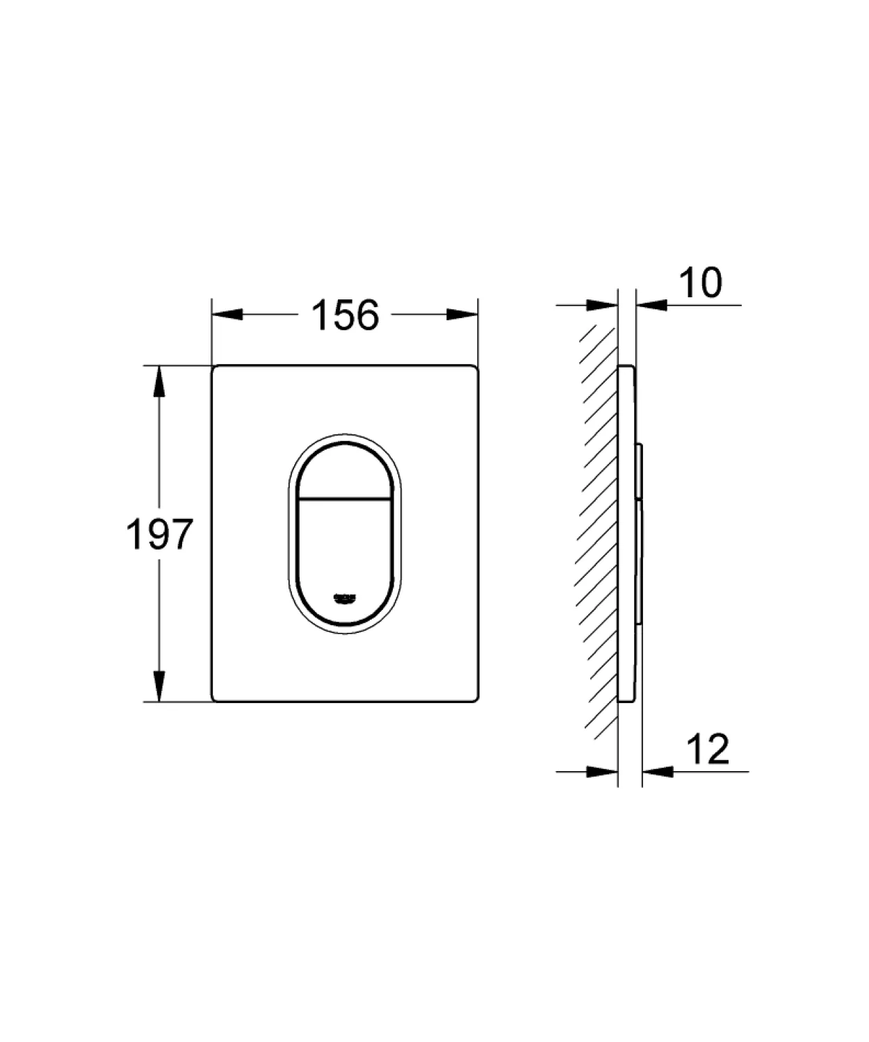 Grohe arena cosmopolitan trykkplate krom