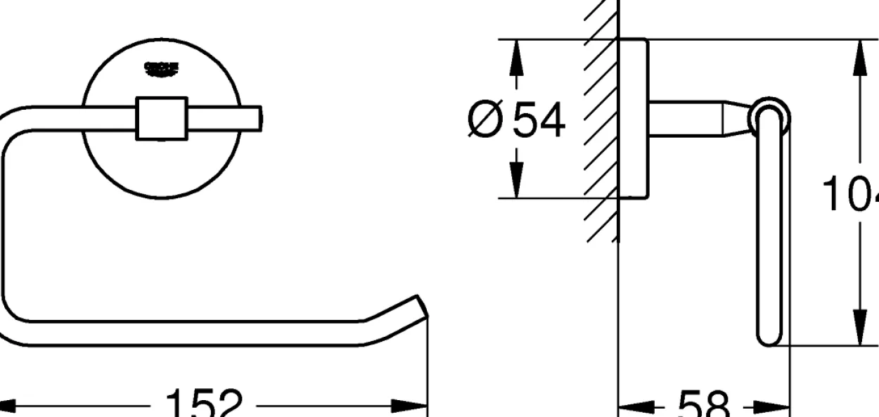 Grohe bau toalettrullholder