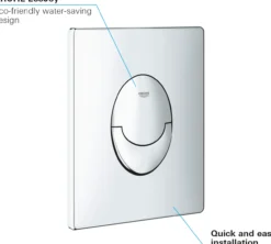 Grohe betjeningsplate wc skate air 2-skyll krom lodrett montering