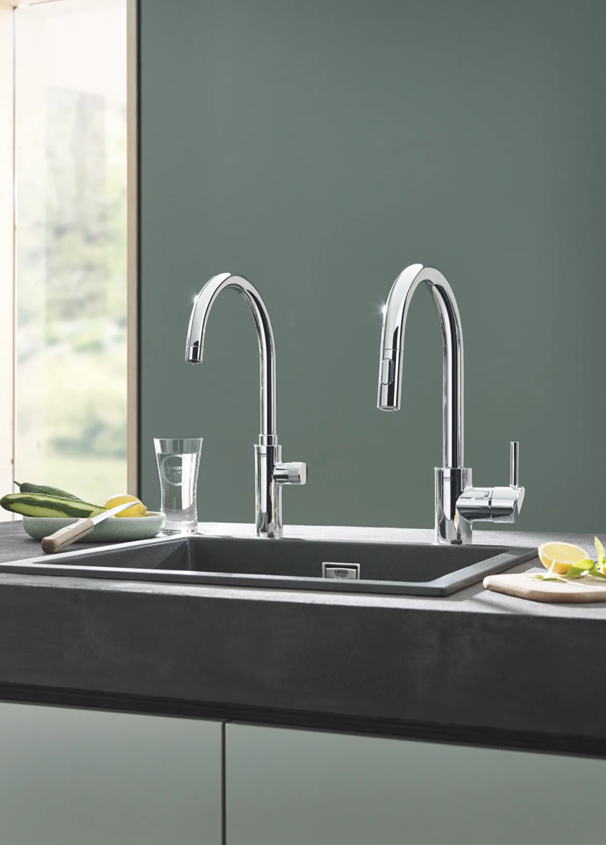 Grohe concetto kjøkkenarmatur krom m/uttrekkbar tut & spray
