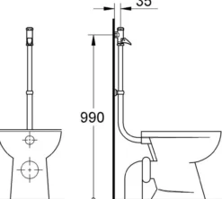 Grohe dal automatisk spyler til wc krom