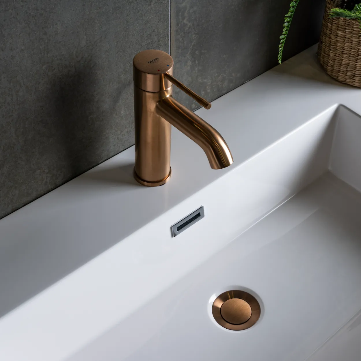 Grohe essence servantbatteri, børstet warm sunset