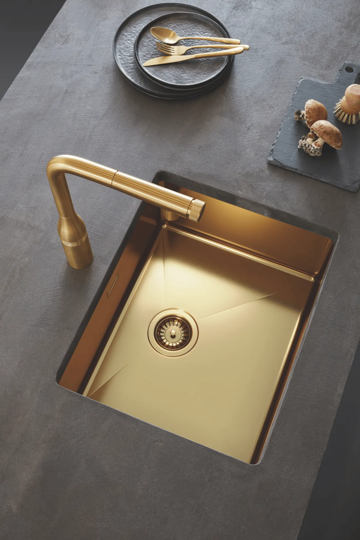 Grohe essence smartcontrol kjøkkenarmatur børstet cool sunrise