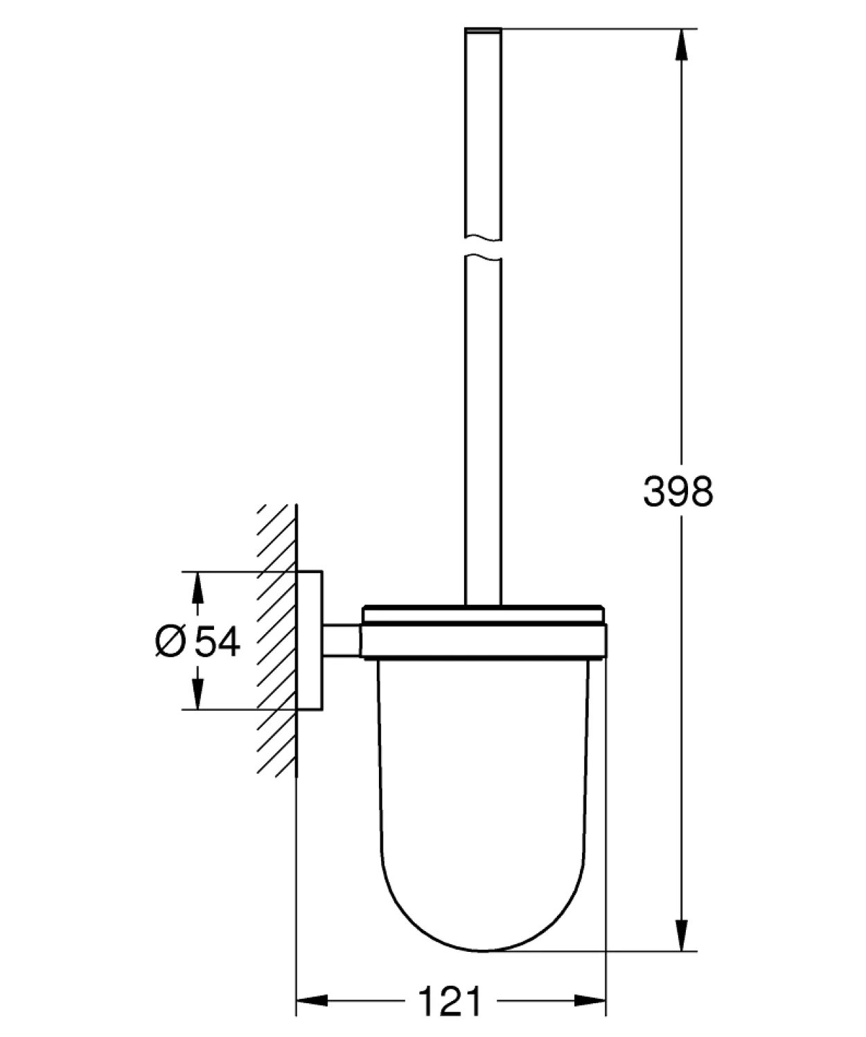 Grohe essentials toalettbørste til vegg krom