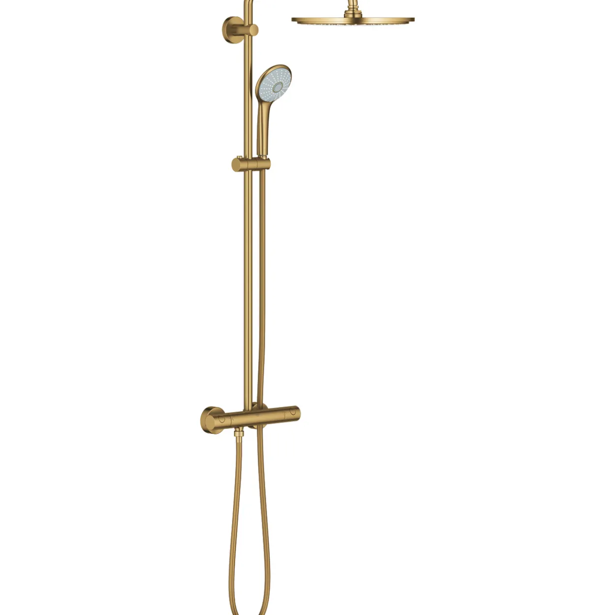 Grohe euphoria dusjsett m/ termostatisk dusjarmatur, børstet cool sunrise