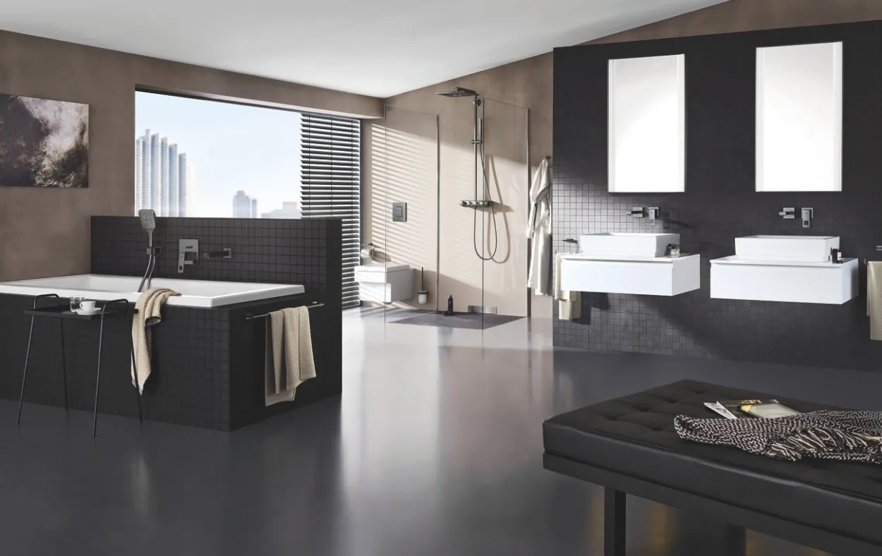Grohe eurocube s 2-hulls servantbatteri børstet hard graphite