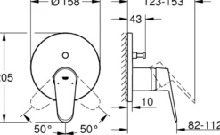 Grohe eurodisc cosmopolitan badekarbatteri for innbygging krom