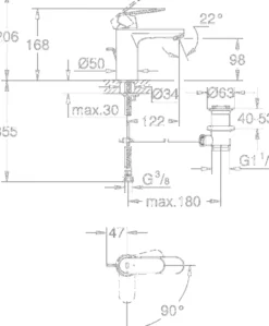 Grohe eurosmart cosmopolitan m servantbatteri m/oppløft krom