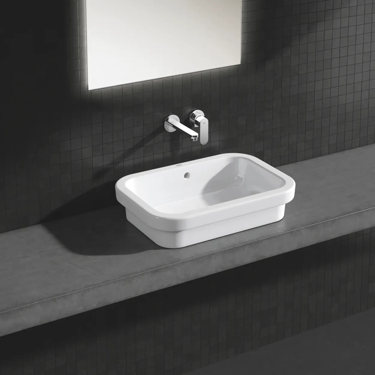 Grohe eurosmart cosmopolitan 2-hulls vegghengt servantbatteri small