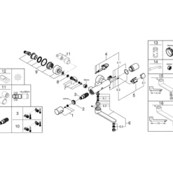 Grohe eurosmart cosmopolitan e veggmontert servantbatteri krom
