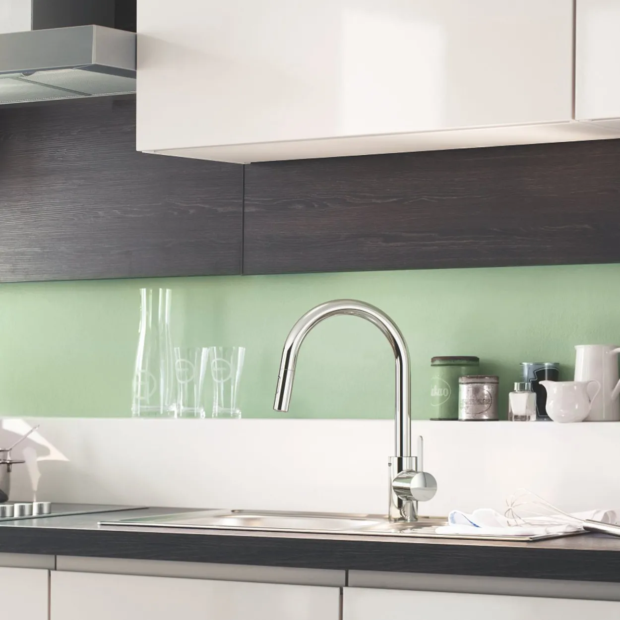 Grohe eurosmart cosmopolitan kjøkkenarmatur m/uttrekkbar tut krom