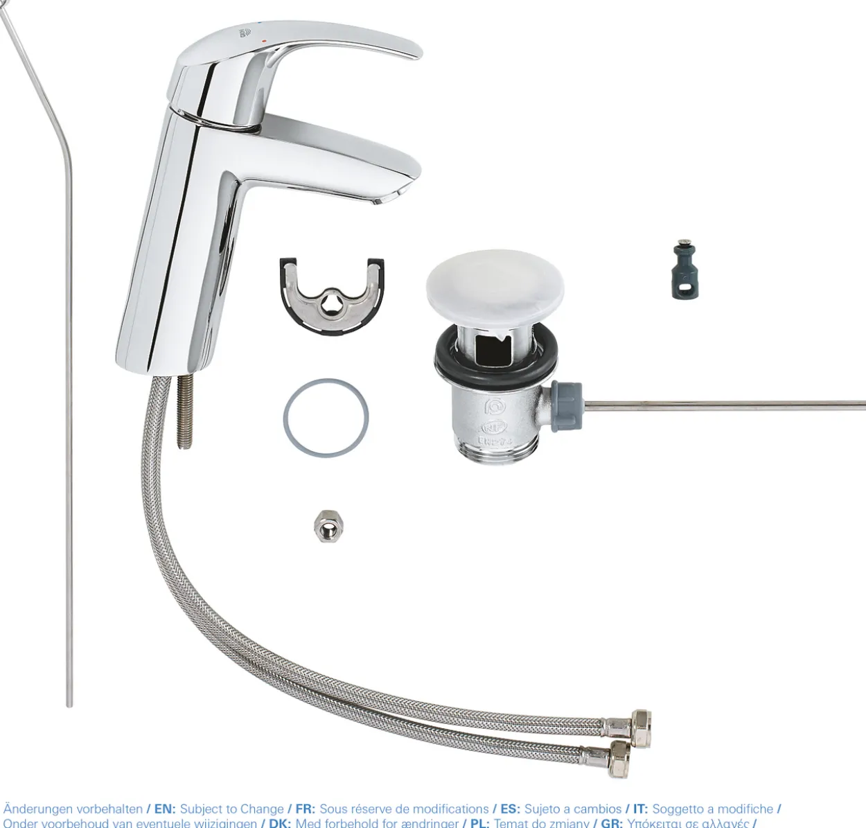 Grohe eurosmart m servantbatteri m/oppløft krom