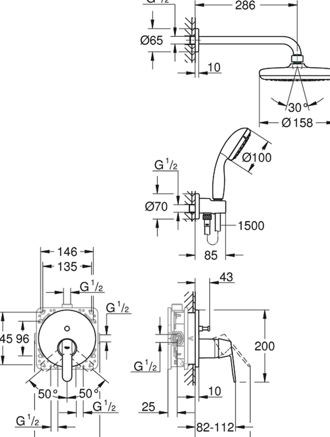 Grohe get perfect dusjsett med vitalio start 210 krom