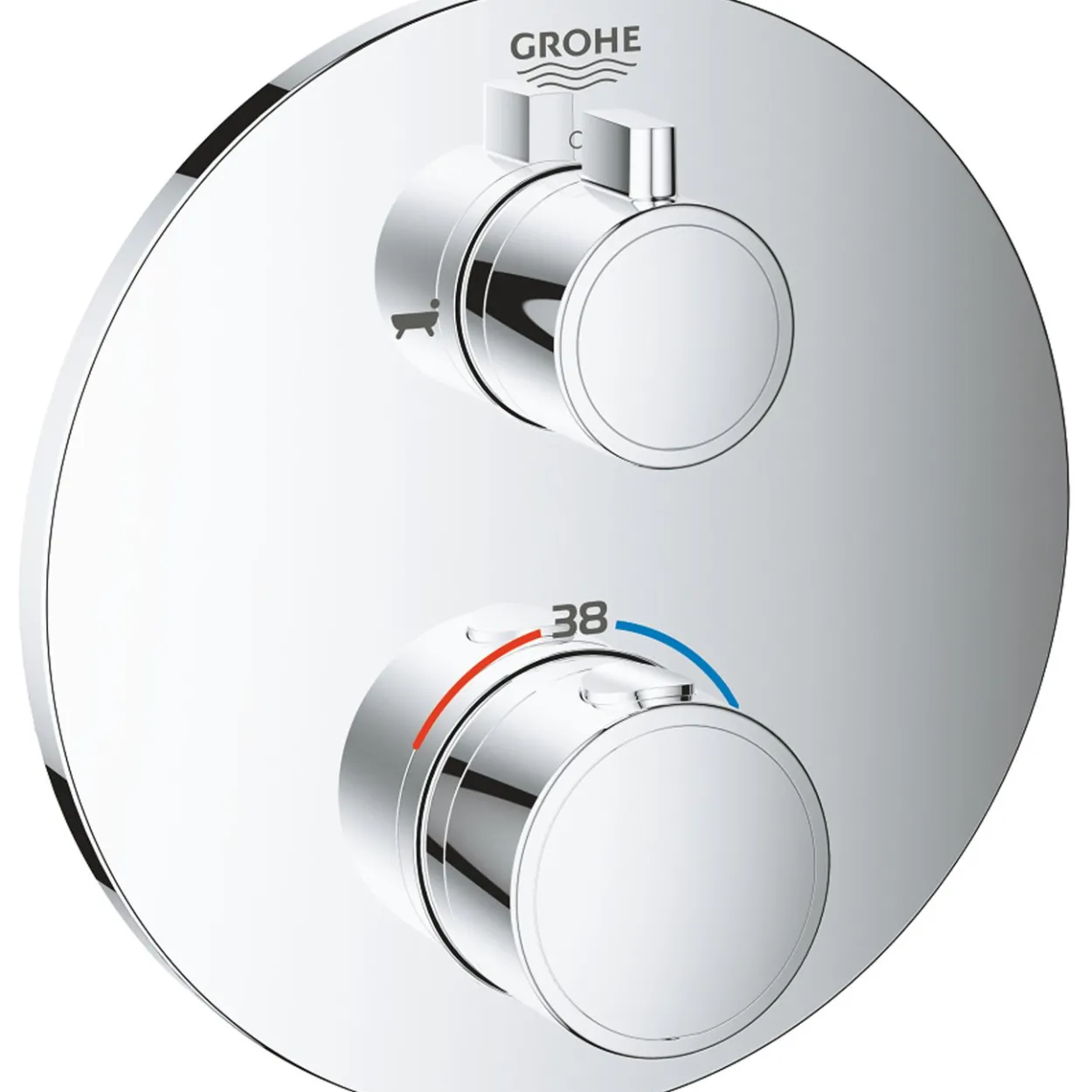 Grohe grohtherm badekarbatteri m/termostat for 2 uttak krom