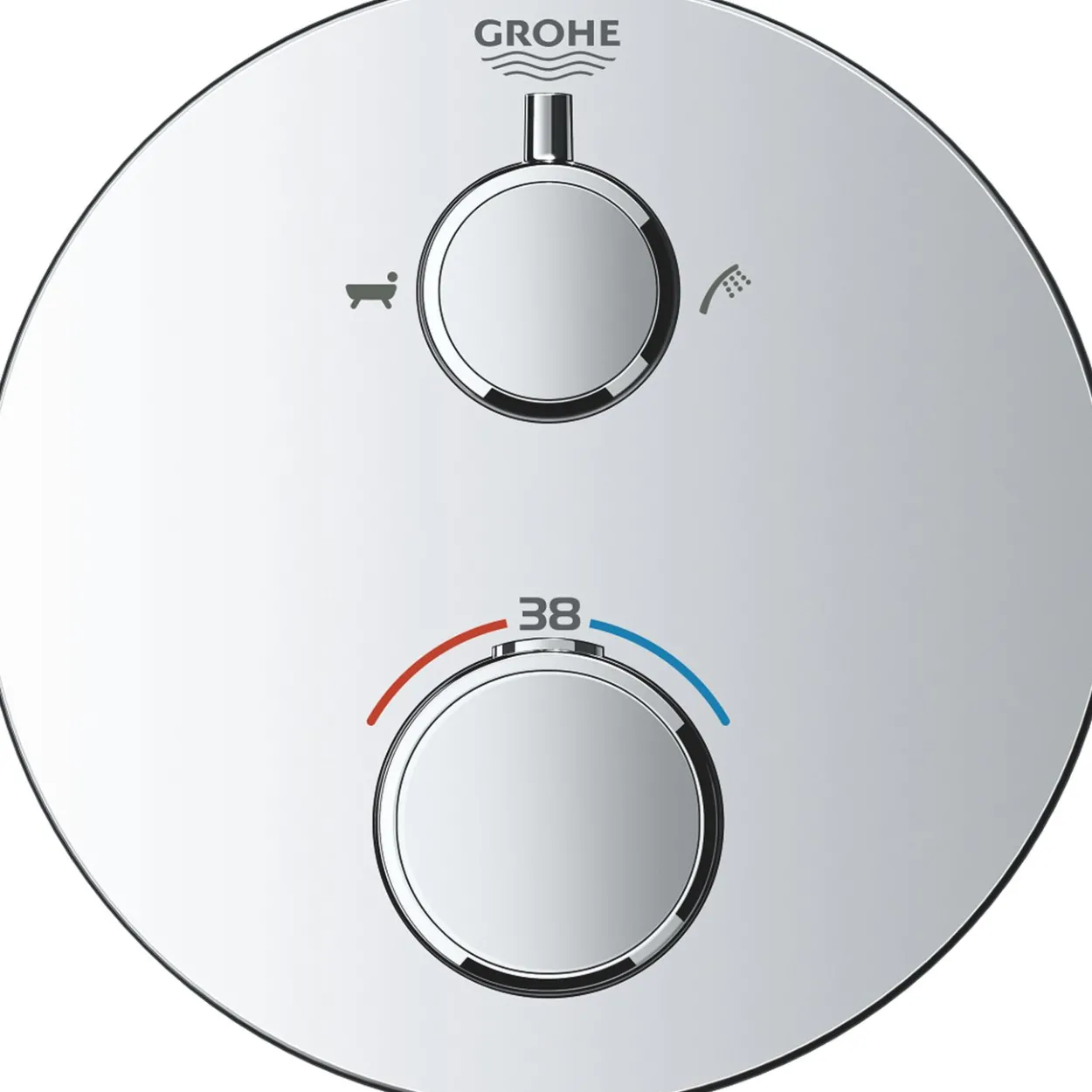 Grohe grohtherm badekarbatteri m/termostat for 2 uttak krom