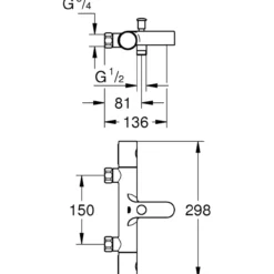 Grohe grohtherm 800 cosmopolitan kar-og dusjbatteri krom