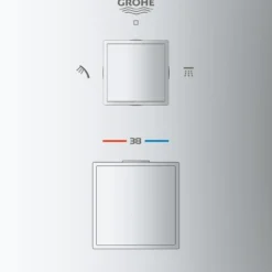 Grohe grohtherm cube dusjbatteri m/2 uttak krom
