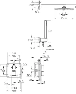 Grohe grohtherm cube perfekt dusjsett m/rainshower allure 230 krom