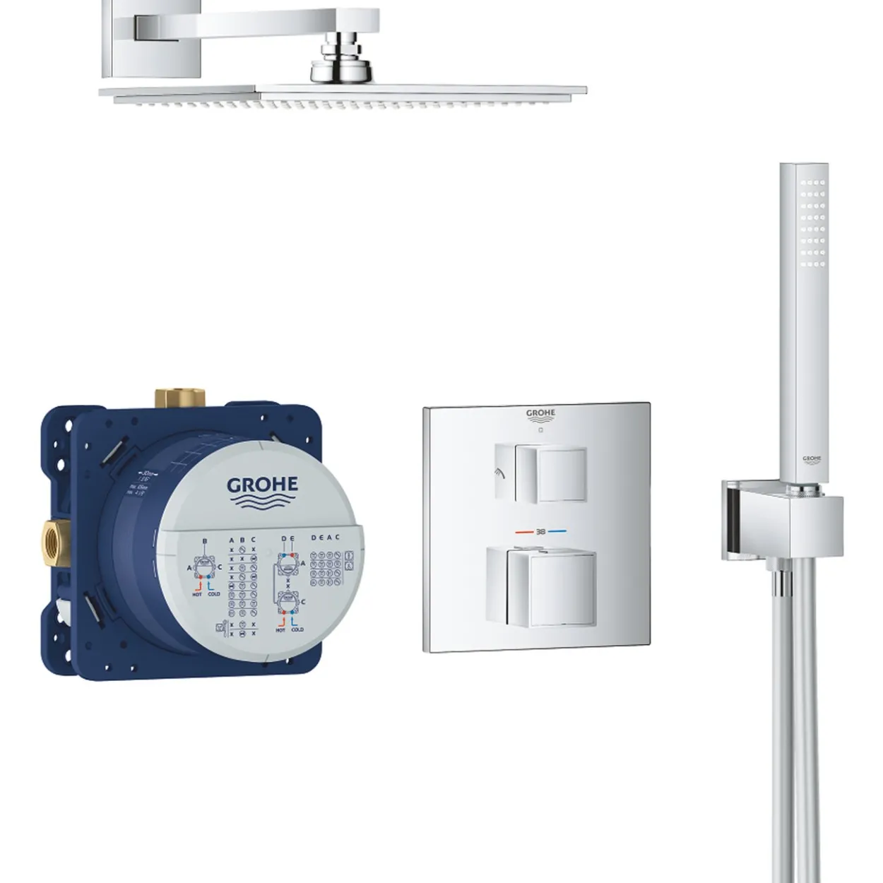 Grohe grohtherm cube perfekt dusjsett m/rainshower allure 230 krom