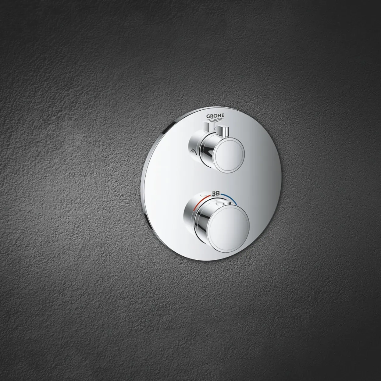 Grohe grohtherm dusjbatteri m/termostat for 2 uttak krom